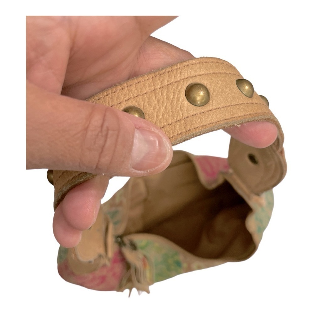 VTG Fossil Studded Patchwork
Leather Suede Hobo Shoulder Handbag DBL Sided - Picture 3 of 13